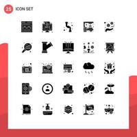 25 Universal Solid Glyphs Set for Web and Mobile Applications scanner oncology screen machine plumber Editable Vector Design Elements