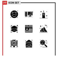 9 Creative Icons Modern Signs and Symbols of user layer system design light Editable Vector Design Elements