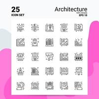 25 conjunto de iconos de arquitectura 100 archivos eps 10 editables concepto de logotipo de empresa ideas diseño de icono de línea vector