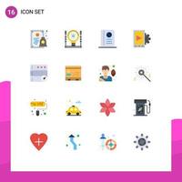 Universal Icon Symbols Group of 16 Modern Flat Colors of server database power setting mobile Editable Pack of Creative Vector Design Elements