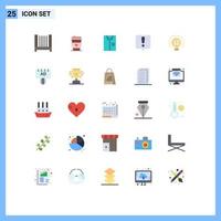 Flat Color Pack of 25 Universal Symbols of bulb error message cloth chat error formal Editable Vector Design Elements