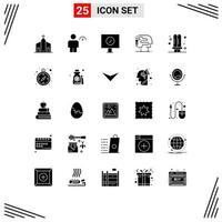 Set of 25 Modern UI Icons Symbols Signs for electricity big think indicator printing protection Editable Vector Design Elements