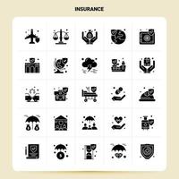 Solid 25 Insurance Icon set Vector Glyph Style Design Black Icons Set Web and Mobile Business ideas design Vector Illustration