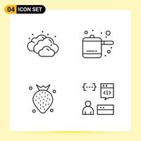 4 Creative Icons for Modern website design and responsive mobile apps 4 Outline Symbols Signs on White Background 4 Icon Pack vector