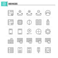 25 Devices icon set vector background