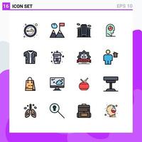 Set of 16 Modern UI Icons Symbols Signs for cloth man building profile city Editable Creative Vector Design Elements