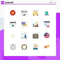 16 Flat Color concept for Websites Mobile and Apps design training bus meditation travel Editable Pack of Creative Vector Design Elements