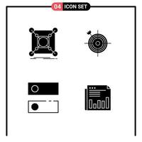 Group of Modern Solid Glyphs Set for base target data board setting Editable Vector Design Elements