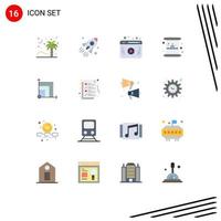 16 Thematic Vector Flat Colors and Editable Symbols of page eid startup invitation player Editable Pack of Creative Vector Design Elements