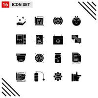 16 Creative Icons Modern Signs and Symbols of money atm magazine girl baby Editable Vector Design Elements