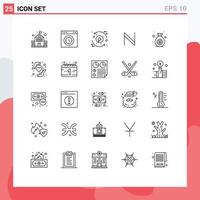 25 User Interface Line Pack of modern Signs and Symbols of finance cryptocurrency process crypto energy Editable Vector Design Elements