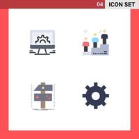 4 Creative Icons Modern Signs and Symbols of computer build social market podium race develop Editable Vector Design Elements