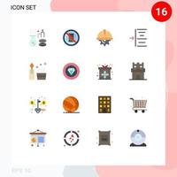 User Interface Pack of 16 Basic Flat Colors of candle left phone indent labor Editable Pack of Creative Vector Design Elements