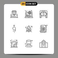 9 Universal Outlines Set for Web and Mobile Applications love currency furniture afghanistan afghani Editable Vector Design Elements