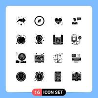 16 iconos creativos signos y símbolos modernos de ubicación fruit beat apple man elementos de diseño vectorial editables vector
