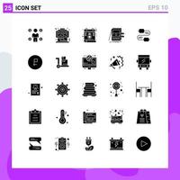 User Interface Pack of 25 Basic Solid Glyphs of cable system console sale pos Editable Vector Design Elements