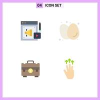 Pack of 4 Modern Flat Icons Signs and Symbols for Web Print Media such as web bag megaphone diet business Editable Vector Design Elements