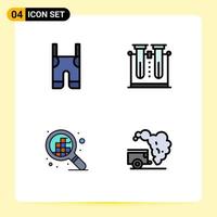 Universal Icon Symbols Group of 4 Modern Filledline Flat Colors of baby tube pants laboratory grid Editable Vector Design Elements