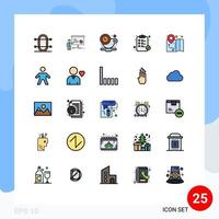 Set of 25 Modern UI Icons Symbols Signs for report medical report hospital rest Editable Vector Design Elements