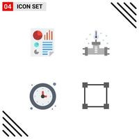 4 concepto de icono plano para sitios web móviles y barras de aplicaciones página de reloj fontanero tiempo elementos de diseño vectorial editables vector