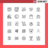 25 iconos creativos signos y símbolos modernos de investigación sincronización china elementos de diseño vectorial editables en frío de china vector