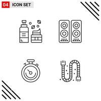 Pixle Perfect Set of 4 Line Icons Outline Icon Set for Webite Designing and Mobile Applications Interface vector