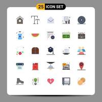 Set of 25 Modern UI Icons Symbols Signs for event board business billboard advertisement Editable Vector Design Elements