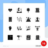 User Interface Pack of 16 Basic Solid Glyphs of easter home service window decoration Editable Vector Design Elements