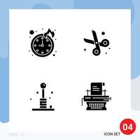 paquete de iconos de vector de stock de 4 signos y símbolos de línea para juegos de fecha límite volver a la escuela elementos de diseño de vector editables de recreación de tijera