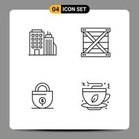 Universal Icon Symbols Group of 4 Modern Filledline Flat Colors of building business headoffice design money Editable Vector Design Elements