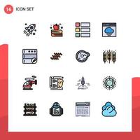 Universal Icon Symbols Group of 16 Modern Flat Color Filled Lines of edit user collage interface cloud Editable Creative Vector Design Elements