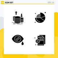 Group of Modern Solid Glyphs Set for coins drops gold chart tears Editable Vector Design Elements