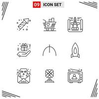 9 Icons Line Style Grid Based Creative Outline Symbols for Website Design Simple Line Icon Signs Isolated on White Background 9 Icon Set vector