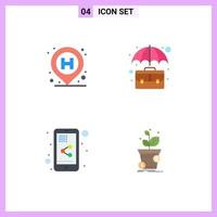 4 Creative Icons Modern Signs and Symbols of hospital share sign case share mobile Editable Vector Design Elements