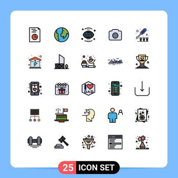 Modern Set of 25 Filled line Flat Colors and symbols such as screw screw view driver basic Editable Vector Design Elements