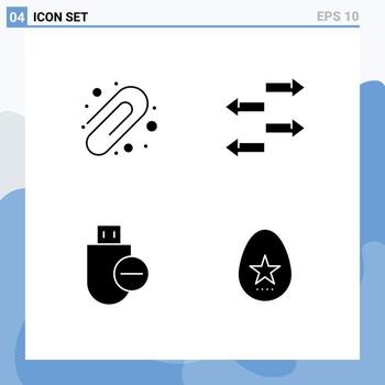 4 User Interface Solid Glyph Pack of modern Signs and Symbols of back to school remove export computers egg Editable Vector Design Elements