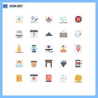 Universal Icon Symbols Group of 25 Modern Flat Colors of power sample flask lights lab glassware chemical flask Editable Vector Design Elements