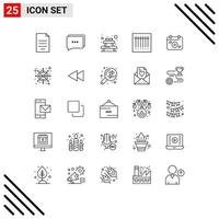 paquete de iconos vectoriales de stock de 25 signos y símbolos de línea para elementos de diseño vectorial editables de código de calendario de banco de flores de primavera vector
