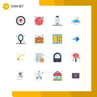 16 Creative Icons Modern Signs and Symbols of beauty sun web fog cloud Editable Pack of Creative Vector Design Elements