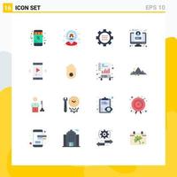 16 Creative Icons Modern Signs and Symbols of screen lcd navigation account options Editable Pack of Creative Vector Design Elements