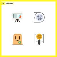 Set of 4 Modern UI Icons Symbols Signs for presentation cycle chart report endless Editable Vector Design Elements