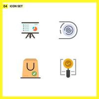 Set of 4 Modern UI Icons Symbols Signs for presentation cycle chart report endless Editable Vector Design Elements
