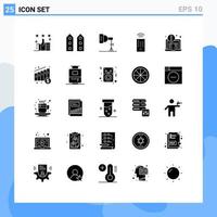 Pictogram Set of 25 Simple Solid Glyphs of antivirus remote shops control photography Editable Vector Design Elements