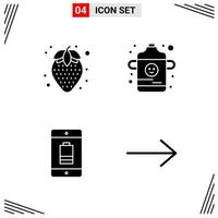 4 Icons Solid Style Grid Based Creative Glyph Symbols for Website Design Simple Solid Icon Signs Isolated on White Background 4 Icon Set vector