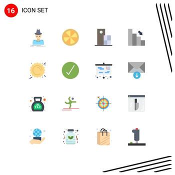 16 Creative Icons Modern Signs and Symbols of finance chart architecture business structure Editable Pack of Creative Vector Design Elements