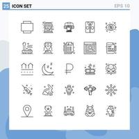 Set of 25 Modern UI Icons Symbols Signs for devices investment book dollar shirt Editable Vector Design Elements