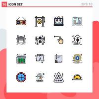 Set of 16 Modern UI Icons Symbols Signs for workshop diy sound construct support Editable Creative Vector Design Elements