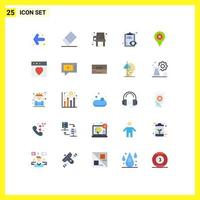 Pictogram Set of 25 Simple Flat Colors of app location school pin clipboard Editable Vector Design Elements