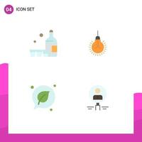 4 Flat Icon concept for Websites Mobile and Apps drink chat ireland idea leaf Editable Vector Design Elements