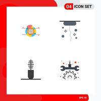 4 Universal Flat Icon Signs Symbols of pie fashion percentage giving gear Editable Vector Design Elements